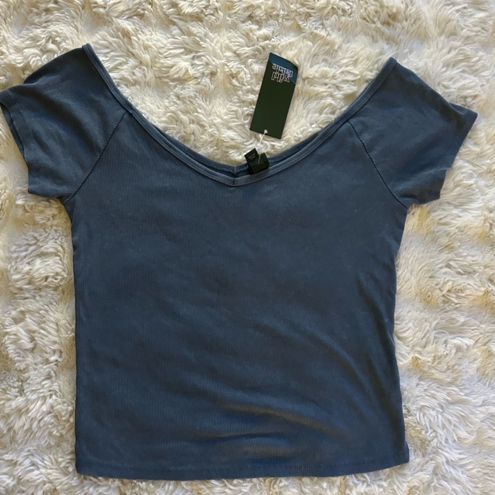 NWT Ribbed Short Sleeve Top